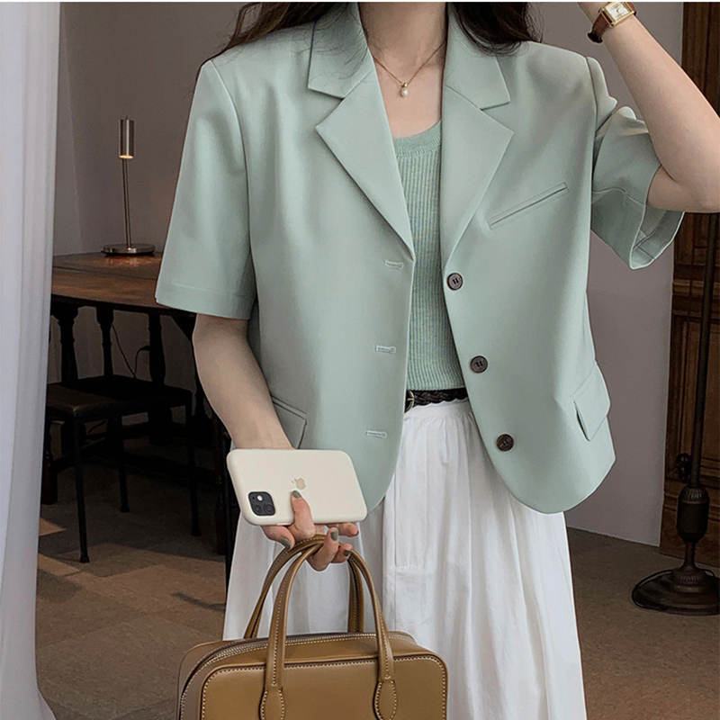 Áo Khoác Blazer Nữ Dáng Ngắn Tay Lỡ Cổ Vest Phối Nắp Túi Phong Cách Hàn Quốc Thời Trang Sugal AO KHOAC NU 010 | BigBuy360 - bigbuy360.vn