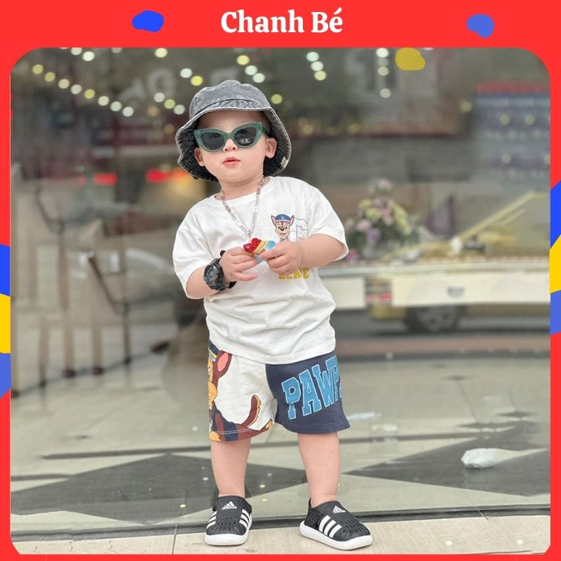 Bộ cộc tay bé trai tặng mũ 8-35kg Chanh Bé đồ bộ bé trai zara chú chó cứu hộ chất cotton cao cấp thoáng mát