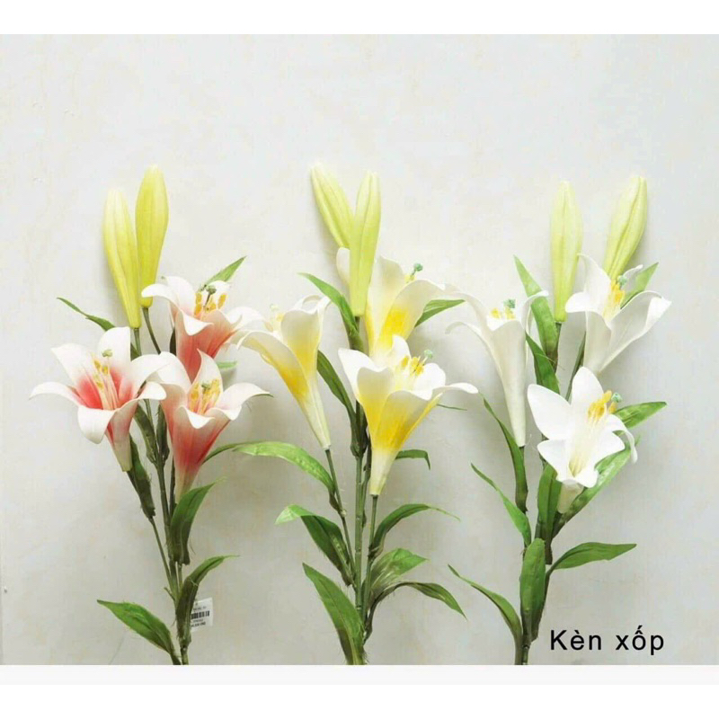 Hoa giả,hoa ly xốp 3bông