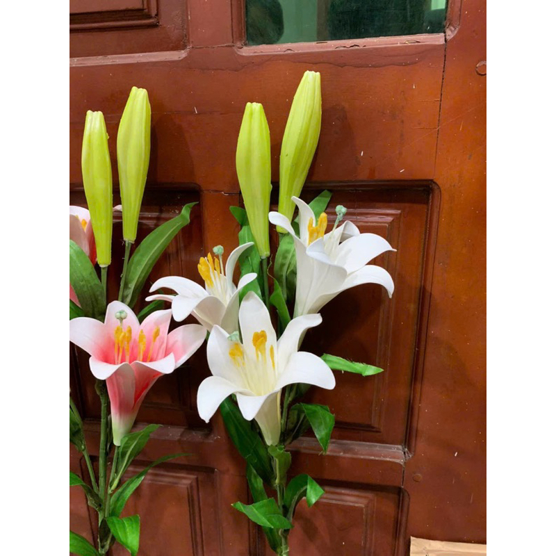 Hoa giả,hoa ly xốp 3bông