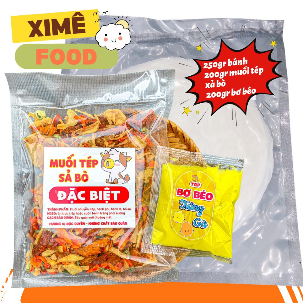 COMBO bánh tráng phơi sương muối ruốc sả bò đặc biệt kèm bơ béo