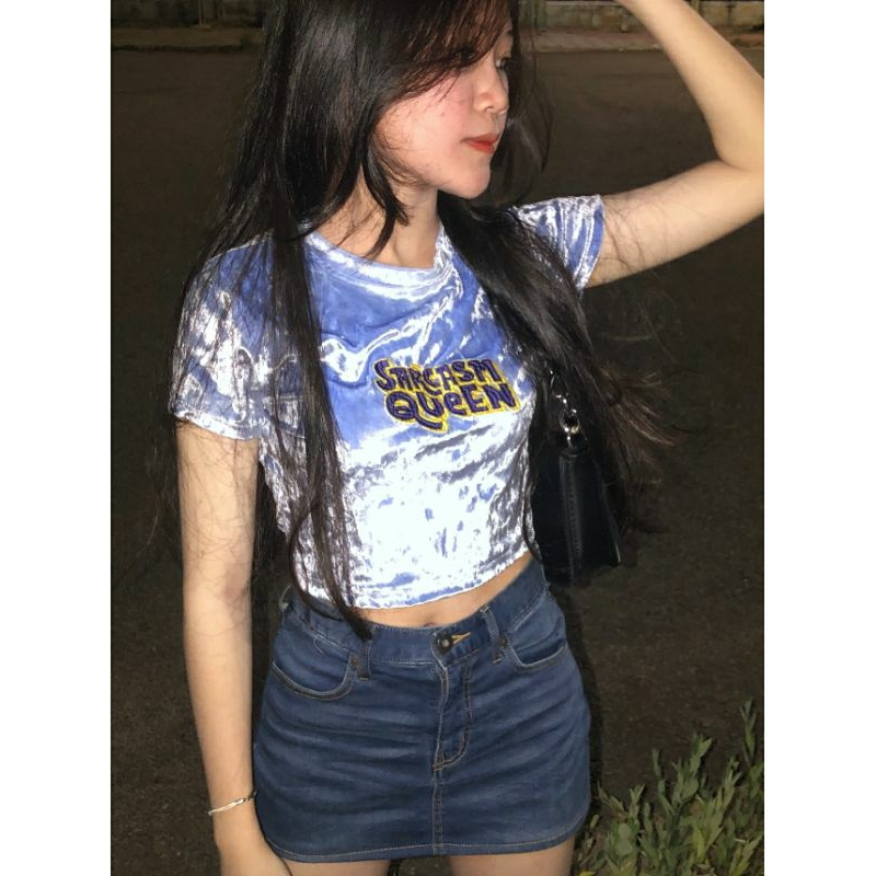 ÁO CROPTOP XANH NHUNG