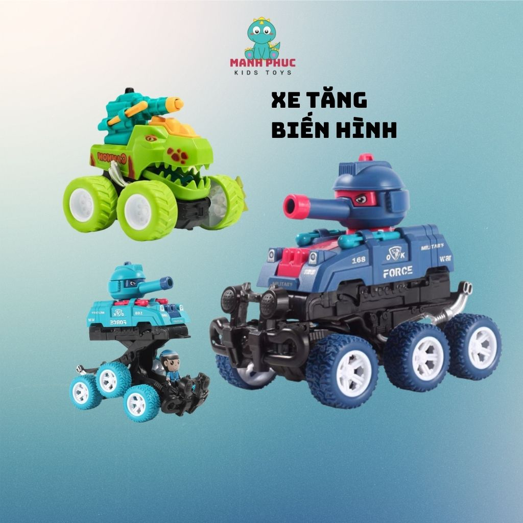 Đồ chơi xe tăng biến hình, xe cá sấu chạy đá phóng tên, đồ chơi giải trí cho các bé.