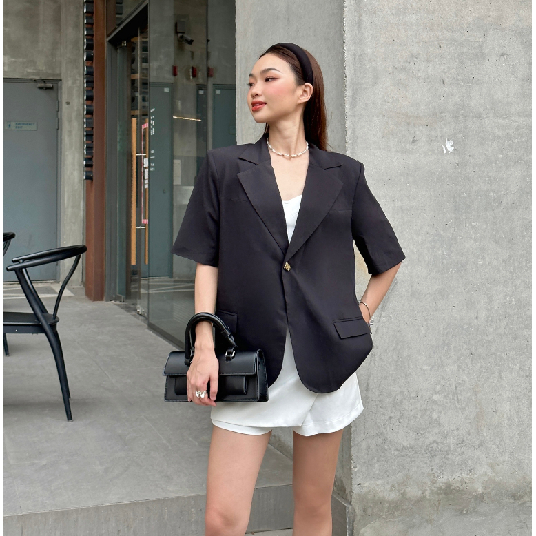 Áo blazer tay ngắn nút kiểu , Peace House Clothing