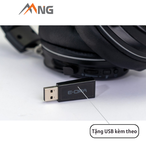 Tai nghe headphone gaming chụp tai không dây có mic Edra EH493w Wireless 2.4 G - Hàng chính hãng bảo hành 24 tháng