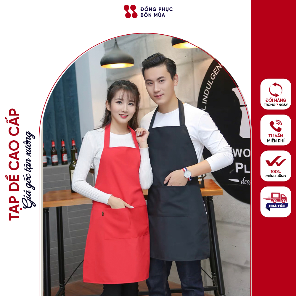 [COMBO 2 CHIÊC ] Tạp dề barista đồng phục tạp dề phục vụ phối da cao cấp dành cho Nam Nữ sẵn hàng kèm video