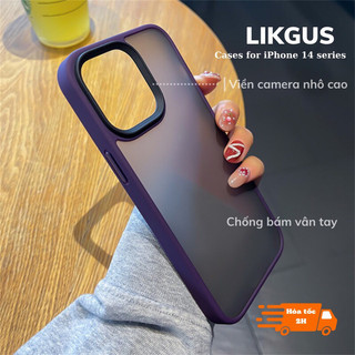 Ốp lưng chống sốc iPhone 15 15 Plus 15 Pro 15 Pro Max 14 13 12,11 nhám mờ chống vân tay Likgus