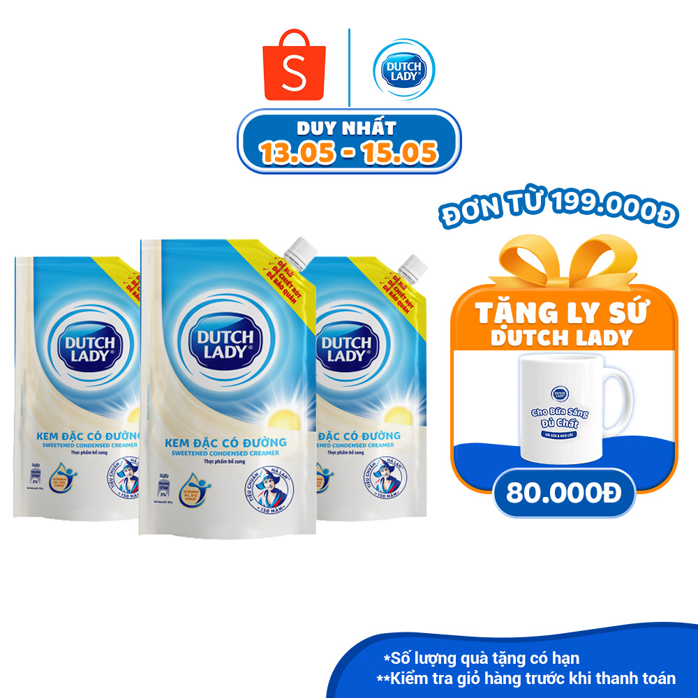 Combo 3 Túi Kem đặc có đường Dutch Lady (545g/túi)