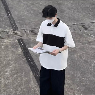 Áo polo phối basic trơn form rộng unisex nam nữ mặc đều đẹp