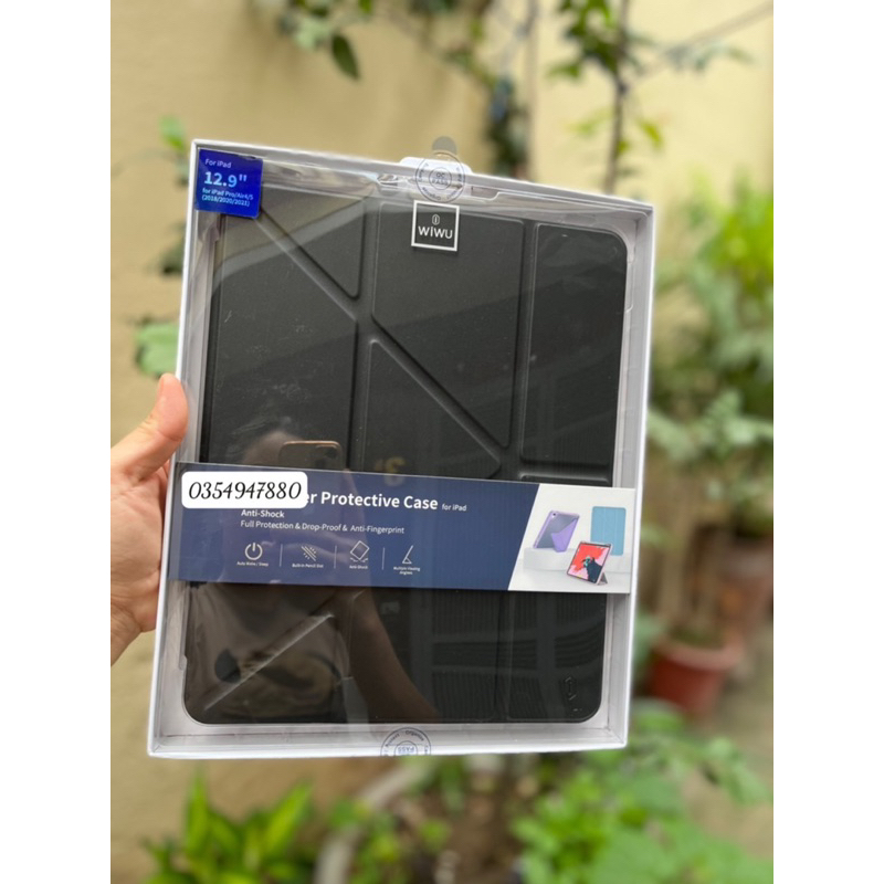 Bao da WIWU TPU gập tam giác cho iPad Pro 12.9 2020/ 2021 M1/ 2022 M2 Defender Smart Cover chính hãng sang trọng