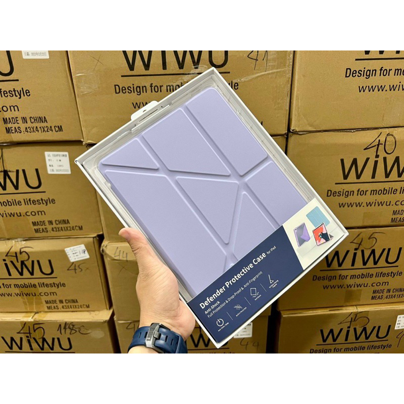 Bao da WIWU TPU gập tam giác cho iPad Pro 12.9 2020/ 2021 M1/ 2022 M2 Defender Smart Cover chính hãng sang trọng