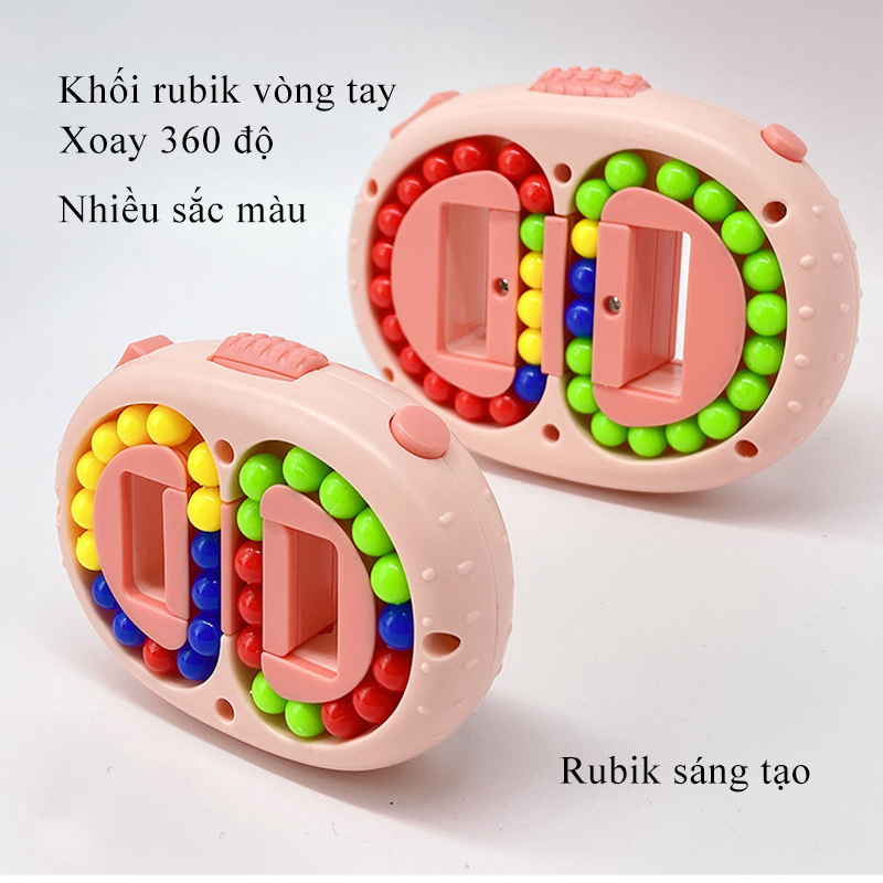 Đồ chơi khối xếp hình rubik vòng tay KAVY xoay 360 độ, nhiều màu sắc, chất liệu nhựa ABS an toàn