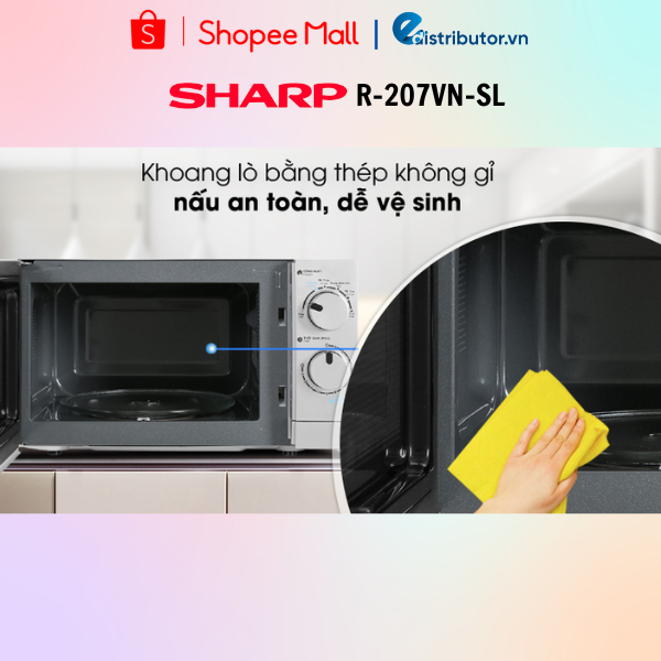 Lò Vi Sóng Sharp R-207VN-SL (20L) - Hàng chính hãng