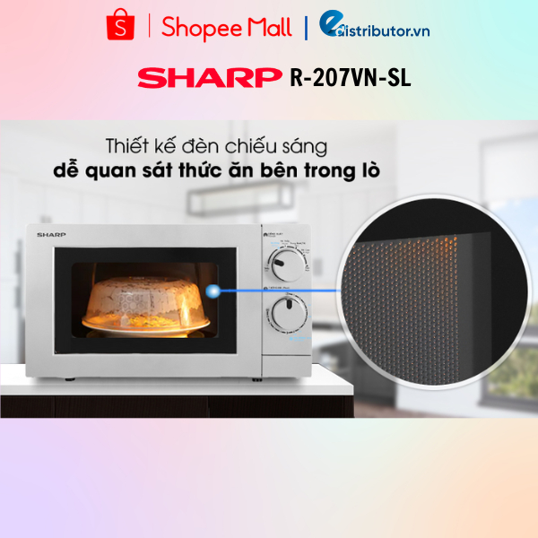 Lò Vi Sóng Sharp R-207VN-SL (20L) - Hàng chính hãng