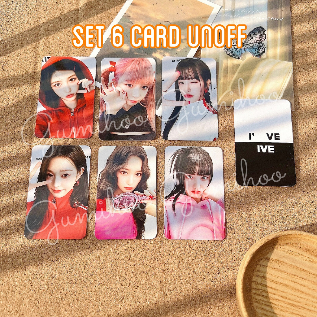 Set 6 Card Unoff bo góc IVE cán mịn 2 mặt ngôi sao kpop An Yujin, Gaeul, Rei, Jang Wonyoung, Liz, Leeseo Gumihoo