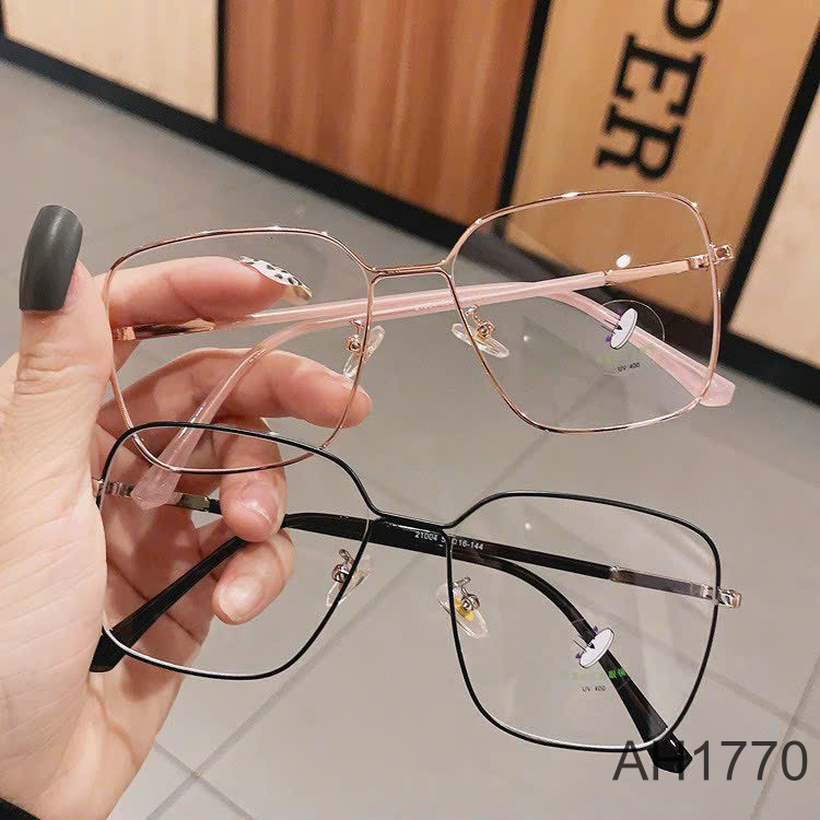 Mắt kính thời trang giả cận 9602 bản lề kim loại gọng unisex nam nữ AH1770