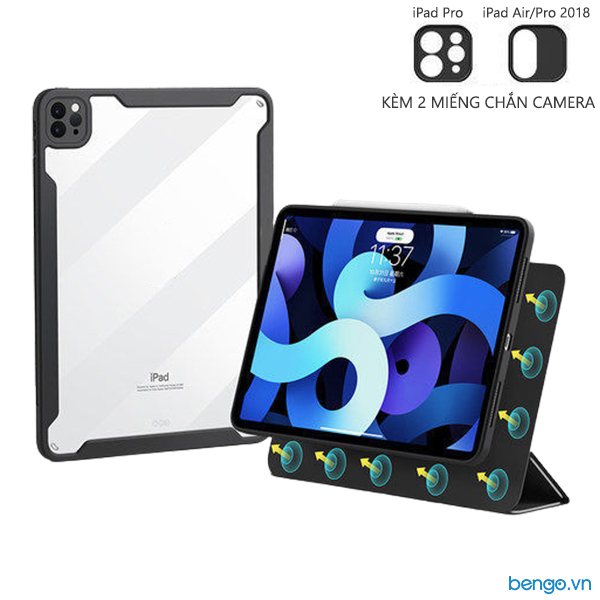 Bao da dành cho iPad 12.9" M2/M1/Pro 11" M2/M1/Air 5/Air 4/Gen 10 10.9”/10.2"  nam châm 2 in 1 Hybrid 360 đa chức năng