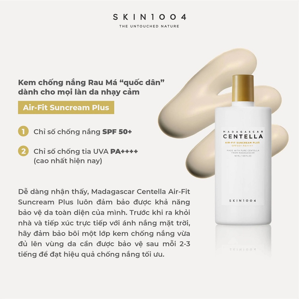 Kem Chống Nắng Skin1004 Madagascar Centella Air-fit Suncream Plus 50ml cho da khô, da nhạy cảm