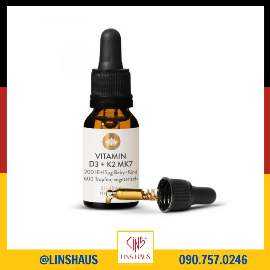 Vitamin D3 + K2 MK7 cho b.é từ s.ơ s.i.n.h 16,98gr