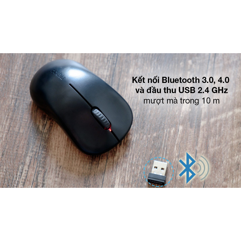 Chuột Không Dây Bluetooth Rapoo M160 Đen hàng like new