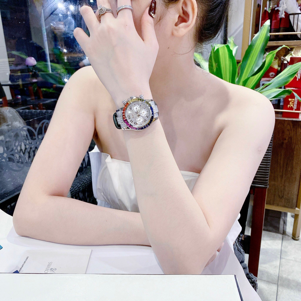 Đồng hồ nữ X-cer B0617, Dây da, Authentic, fullbox, Luxury diamond watch