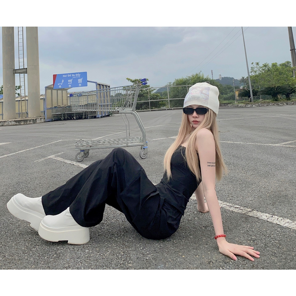 Set quần dù- áo ống, quần túi hộp douyin hot chất vải gió hạt cao cấp ELWYN EL26