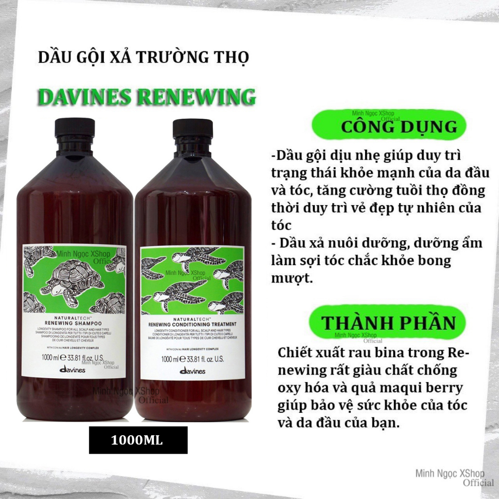 Dầu gội xả trường thọ Davines Naturaltech Renewing 1000ML