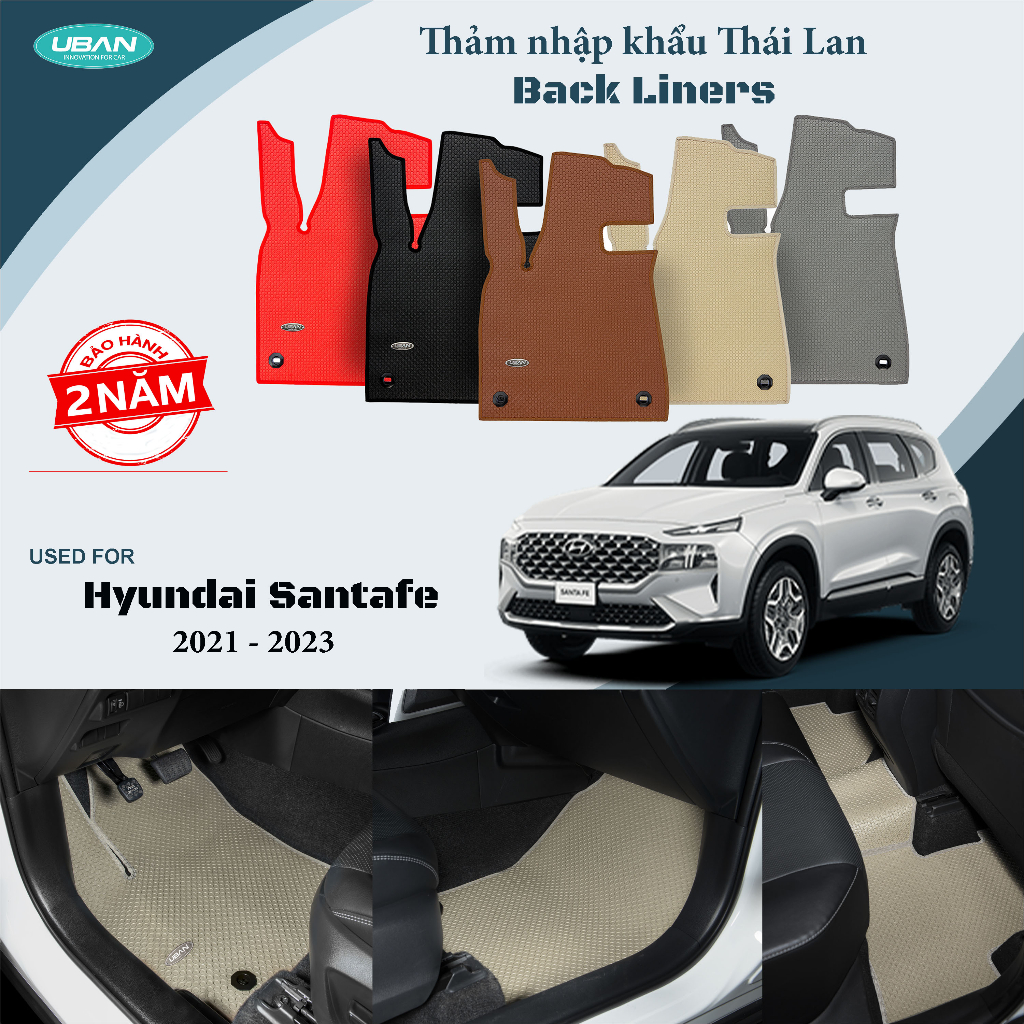 Thảm lót sàn ô tô UBAN cho xe Hyundai Santafe (2021 - 2023) - Nhập khẩu Thái Lan