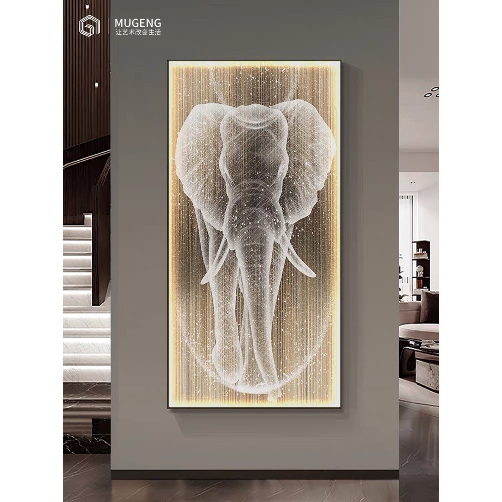 Tranh Điện Treo Tường, Tranh Hươu Pha Lê Khung Hợp Kim , Tranh Phong Thủy