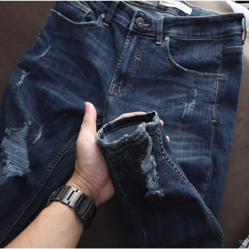 QUẦN JEANS NAM RÁCH GỐI ĐỦ MÀU CAO CẤP ĐƯỜNG MAY MŨI CHỈ SIÊU ĐẸP VIETFASHION 1-4000