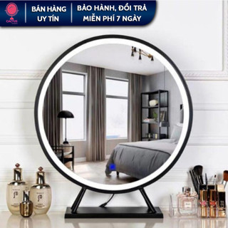 Gương để bàn trang điểm cao cấp có đèn led CACTUS, gương trang điểm hình tròn cảm ứng led sang trọng