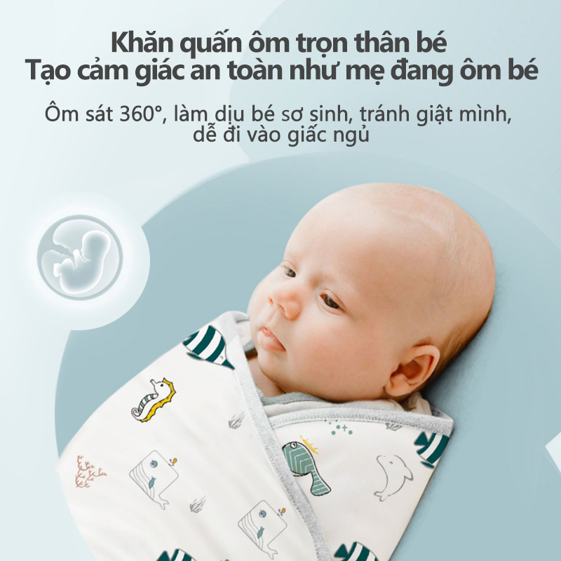 [Einmilk.ân ninh]Khăn quấn ủ bé phòng chống giật mình và giữ ấm cho bé SWA240