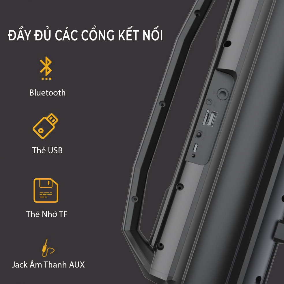 Loa hát Karaoke di động Bluetooth, kèm mic hát - D1401