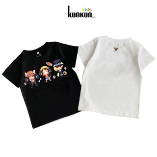 Áo bé trai cotton in 3D hình Luffy bộ ba chibi Kunkun Kid ACT0008 (Quần mua riêng)