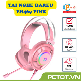 Tai nghe gaming Dareu EH469 QUEEN RGB (Pink) - Kèm tai mèo