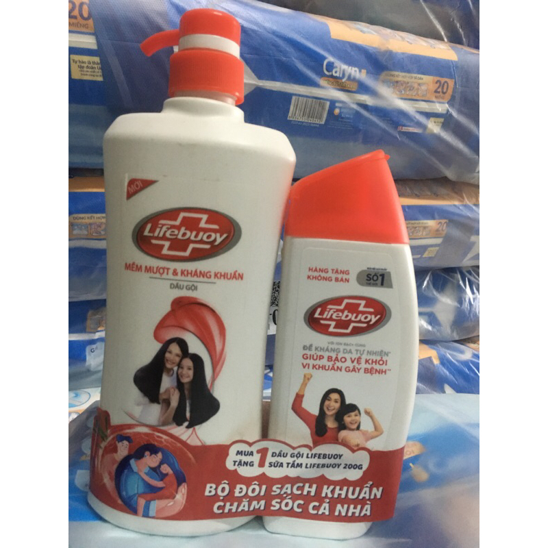 (Hàng tặng) DẦU GỘI LIfebuoy-chai 640g -tặng chai sữa tắm 200g