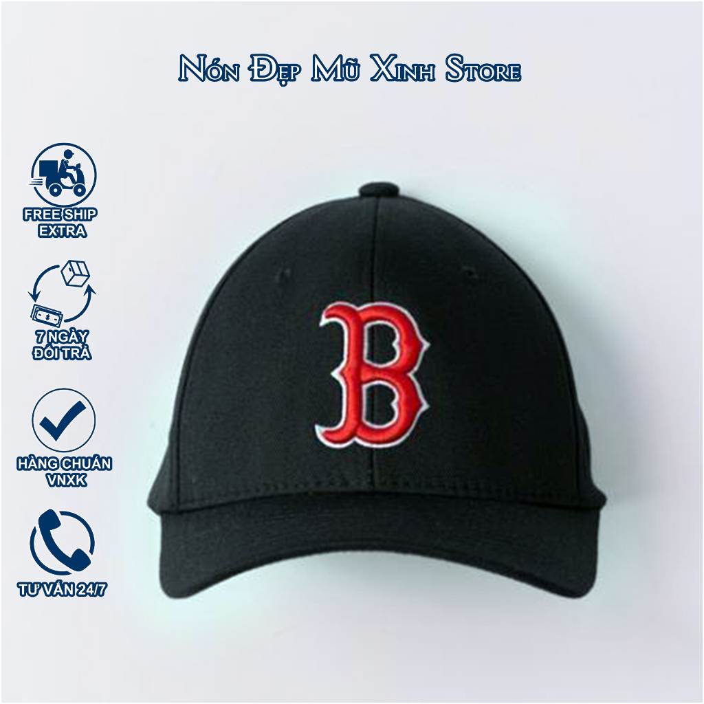 NÓN LƯỠI TRAI  M.L.B Chất liệu Cotton cao cấp, Màu Trắng Đen, logo B thêu nối, đường may tinh tế. thời trang