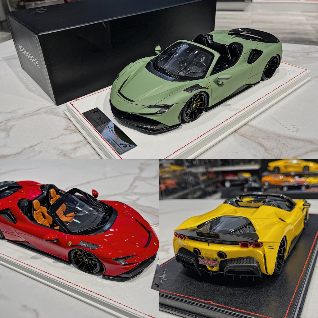 XE MÔ HÌNH FERRARI SF90 SPYDER NOVITEC,TỶ LỆ 1/18 RUNNER