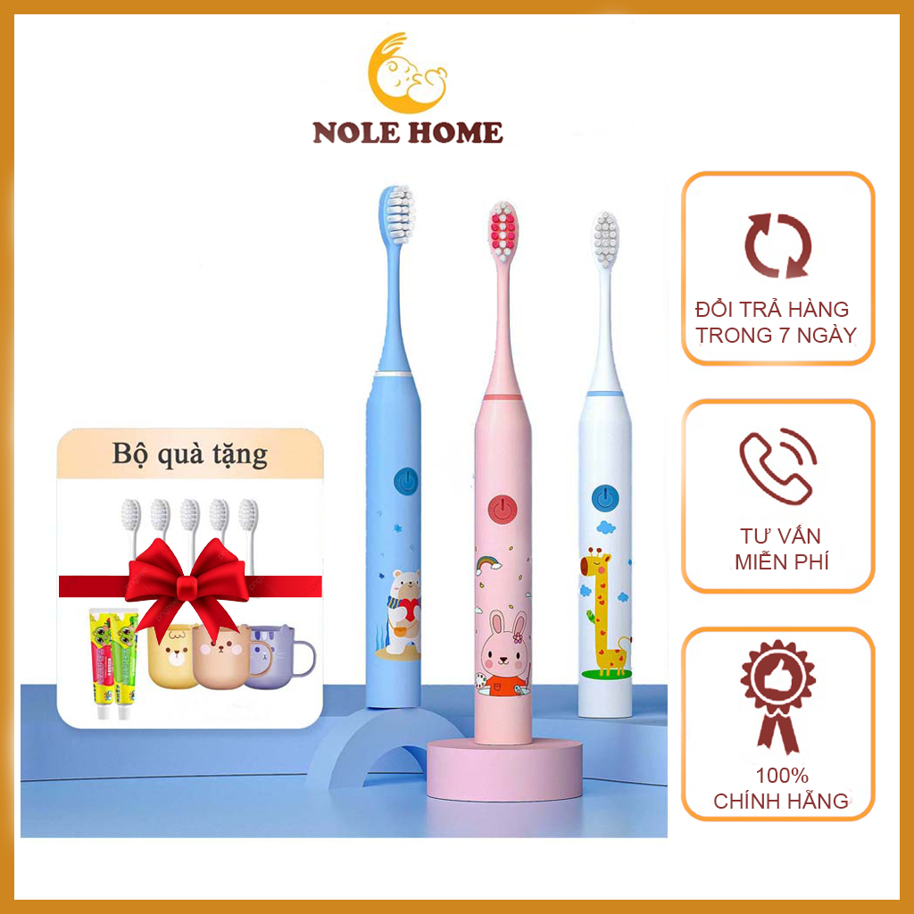 Bàn Chải Điện Cho Bé Cao Cấp 5 Chế Độ Chống Nước Siêu Bền Bàn Chải Đánh Răng Trẻ Em Lông Mềm An Toàn Cho Bé