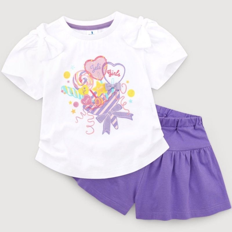 set bộ bé gái quần giả váy thun cotton mặc hè thoáng mát