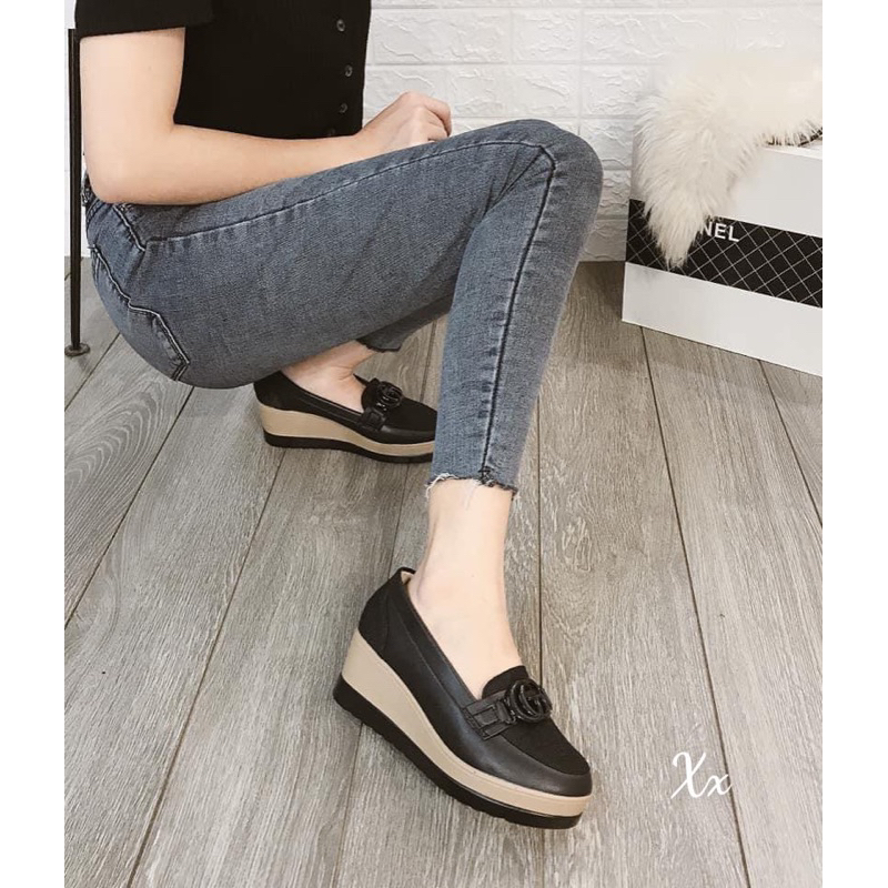 Giày slipon đế độn 7p - Hàng QC cao cấp