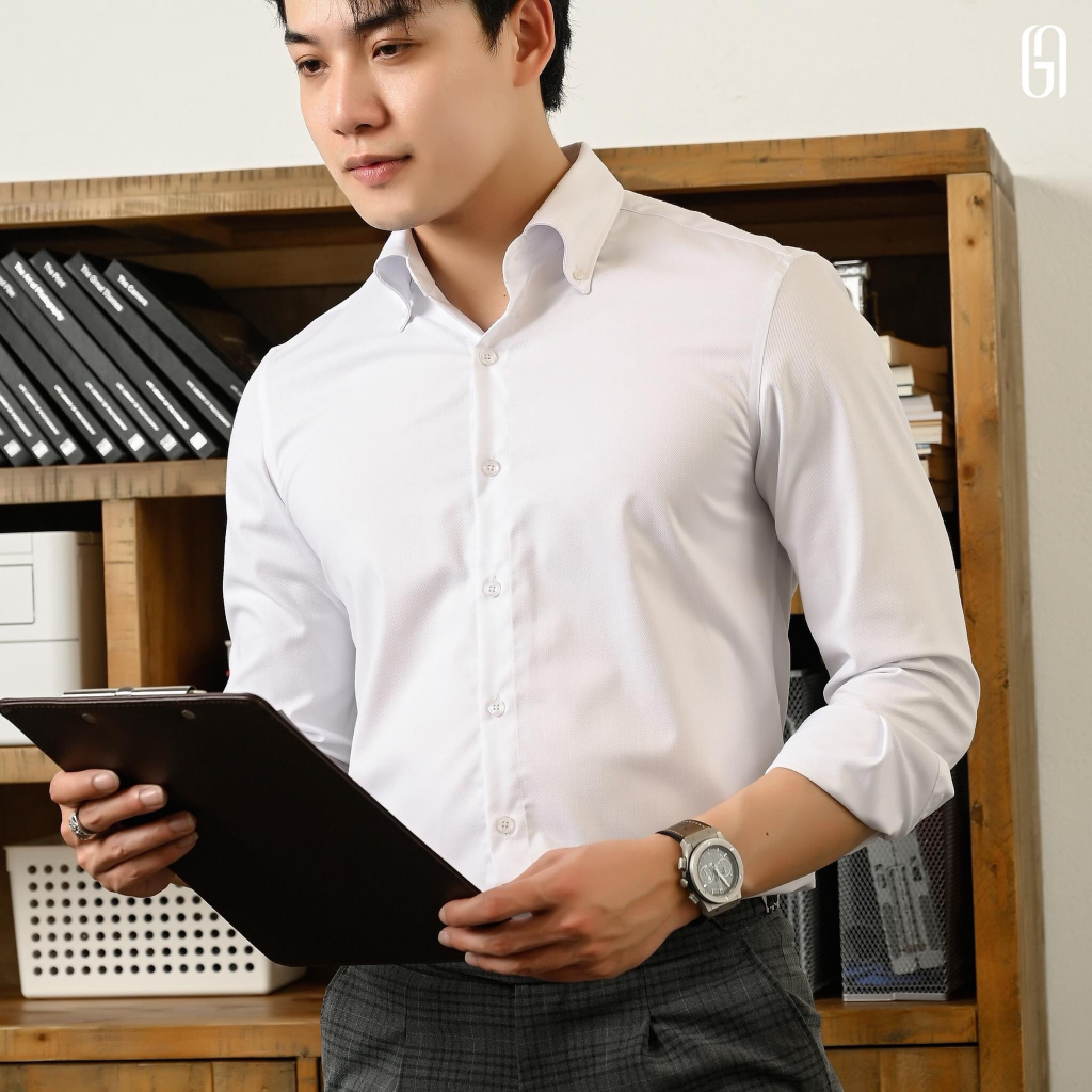 Áo Sơ Mi Nam Dài Tay Công Sở Dáng Ôm Body Hàn Quốc Chất Liệu Lụa Cao Cấp Co Giãn Nhẹ Không Nhăn, Phong Cách Lich Lãm | BigBuy360 - bigbuy360.vn