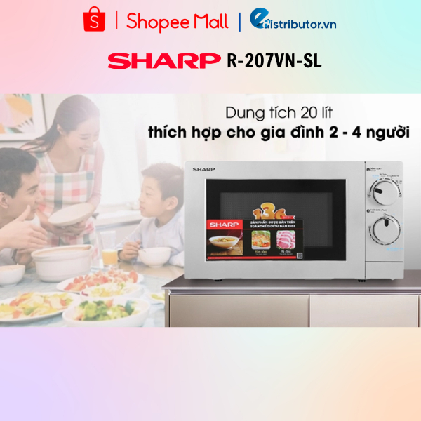 Lò Vi Sóng Sharp R-207VN-SL (20L) - Hàng chính hãng