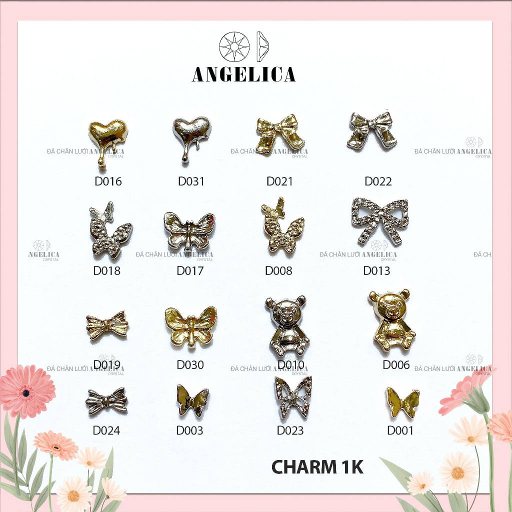 Set 5 chiếc charm nails kim loại trang trí móng ANGELICA D0