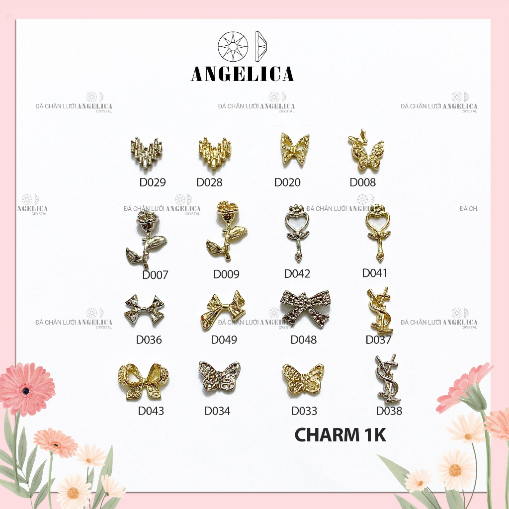 Set 5 chiếc charm nails kim loại trang trí móng ANGELICA D0