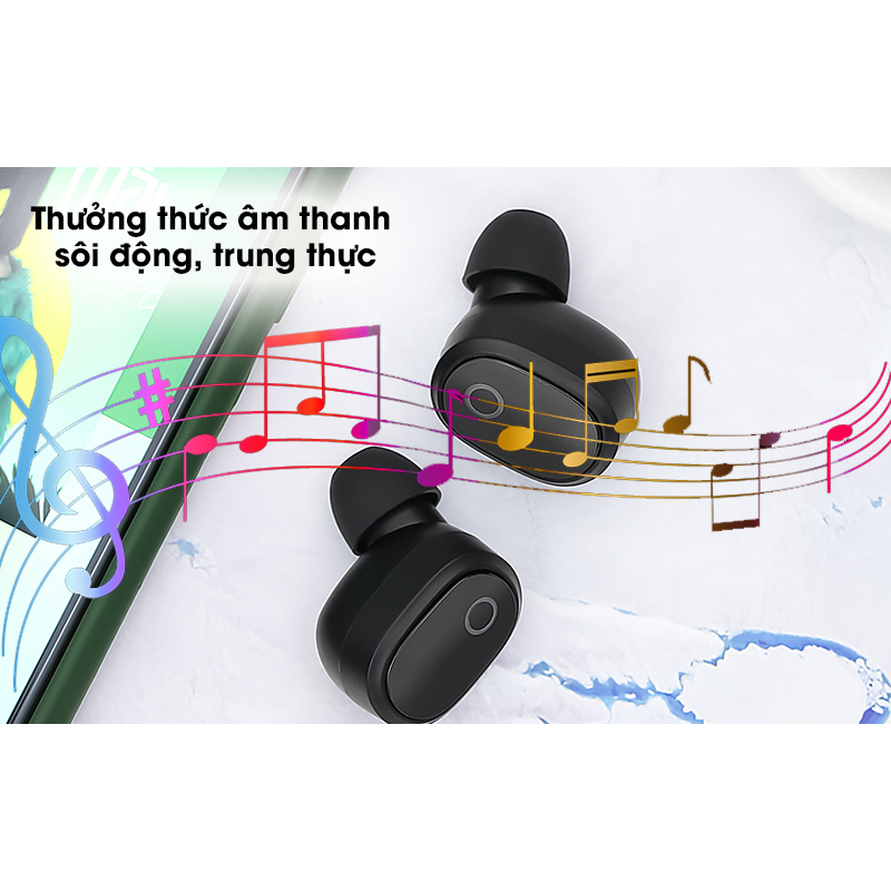 Tai nghe Bluetooth TWS Mozard TS13 Xanh Navy hàng like new