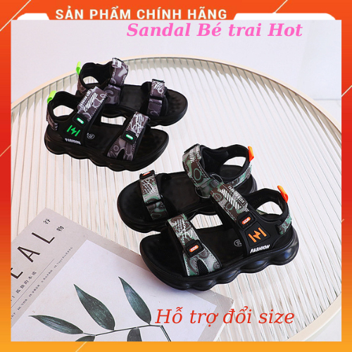 Giày sandal,dép quai hậu bé trai thời trang đi chơi đi du lịch size từ 4 - 10 tuổi đê mềm dép chắc chắn