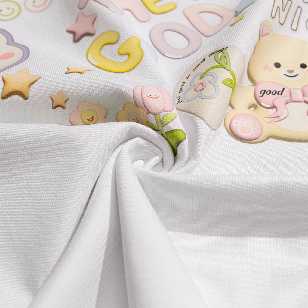Áo Phông Nữ THE GOOD "Teddy Park", Áo Baby Tee In Hình Họa Tiết Gấu Cute Tay Lỡ Form Fit Chất Cotton Dày Dặn