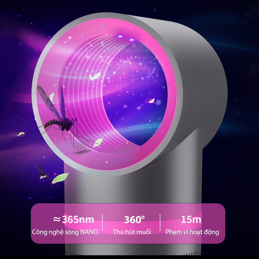 Đèn bắt muỗi UV có quạt hút - D1408