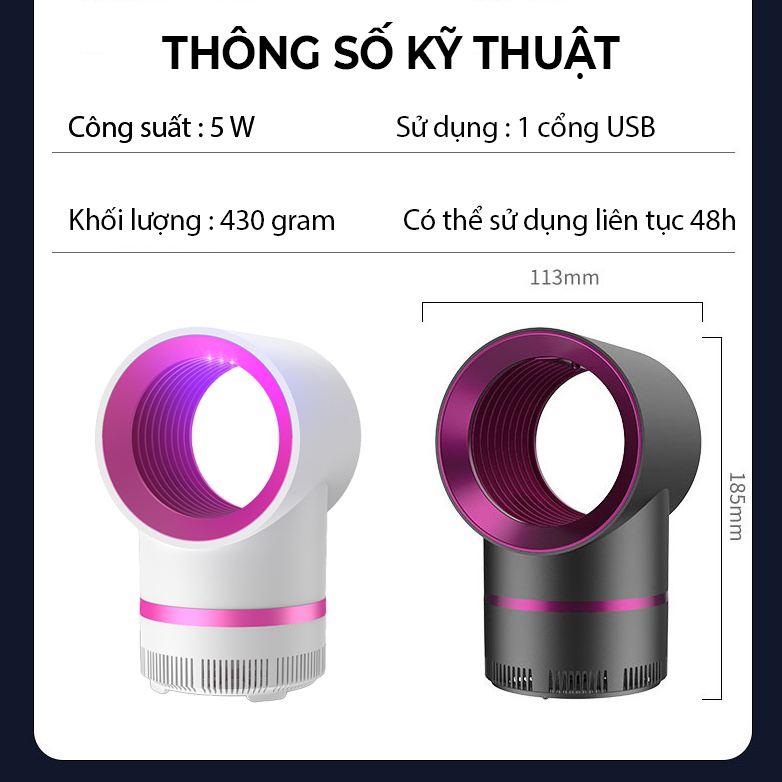 Đèn bắt muỗi UV có quạt hút - D1408